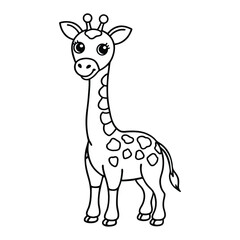 Obraz premium giraffe line art for coloring book page