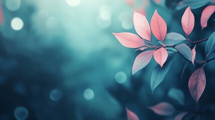 Soft-hued leaves, blurred background