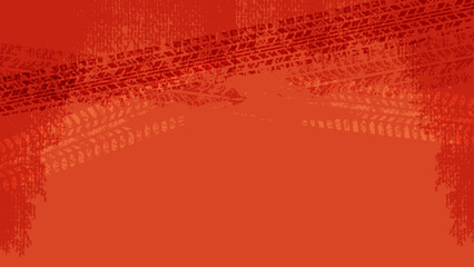 オレンジ系グランジタイヤ跡の背景ベクター
