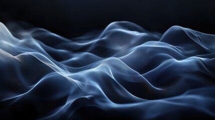 Obraz premium Abstract Dark Blue Digital Landscape with Glowing Particles