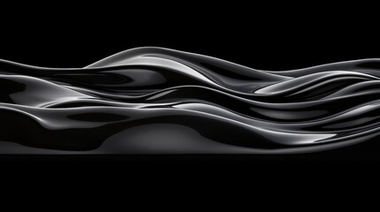 Obraz premium A black and white abstract image of a wave-like surface.