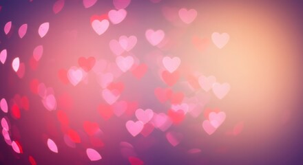 Romantic hearts bokeh background