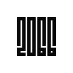 2066 happy new year logo text design, square shape typography logo, 2066 logo vector, 2066 text clip art © logomimi