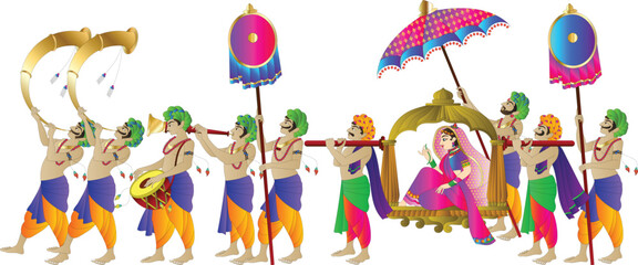 Indian Wedding Ceremony. wedding procession. 