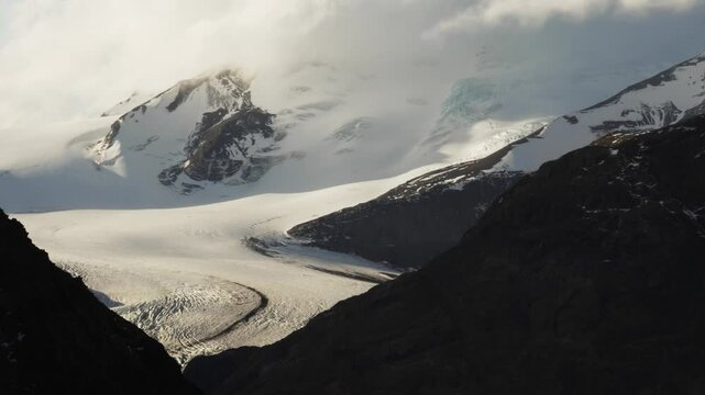 View of the entrance to the Southern Ice Field in Patagonia from Paso Marconi near Chalten.