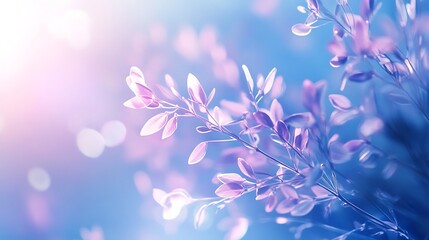 Soft, pastel-colored leaves bathed in sunlight