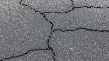 Obraz premium A crack in a gray asphalt road.