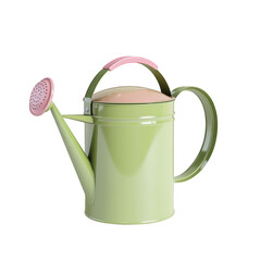 Watering can, green and pink, isolated on transparent background