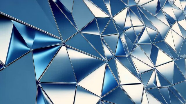Abstract blue and silver geometric pattern showcasing modern digital design trends in art and technology, Abstract blue and silver geometric pattern Digital and technological concept 3D rendering