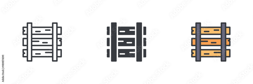 Poster Parallel Rails different style icon set