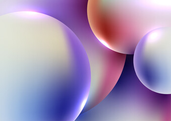 abstract sphere background with gradient purple pink cream colors glossy translucent dreamy light reflection modern art