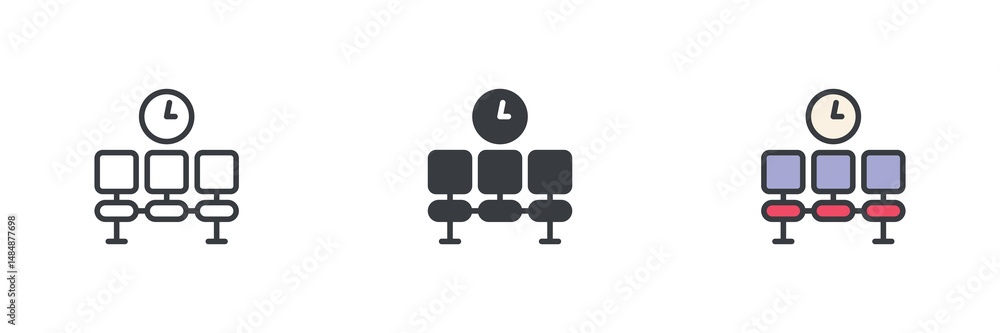 Poster waiting room different style icon set