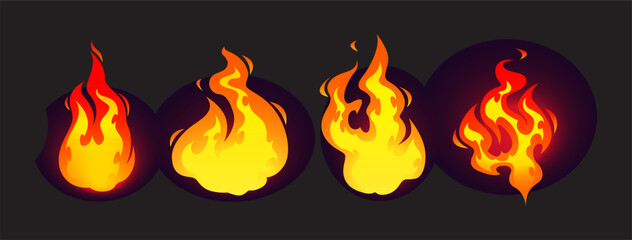 Set Icon Flames full color