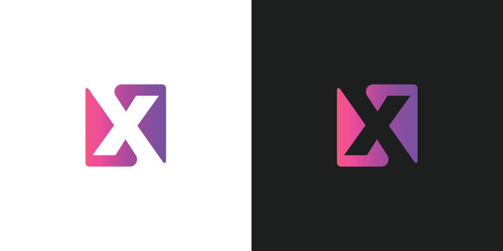 Letter X with Rectangle Logo design