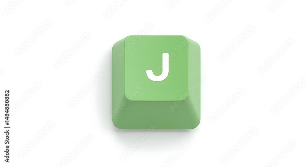 Poster isolated green computer keyboard key 