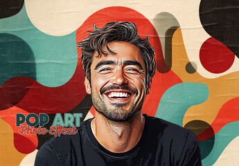 70s Pop Art Style Photo Effect Mockup