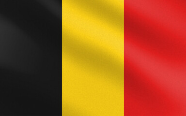 Flag of Belgium with paper texture and light. Vector illustration 