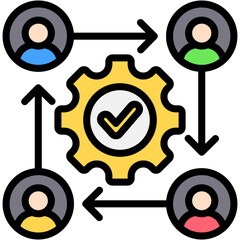 Pipeline Automation Colour Icon Vector Illustration