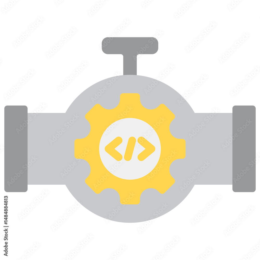 Poster release pipeline fill icon vector illusrtation