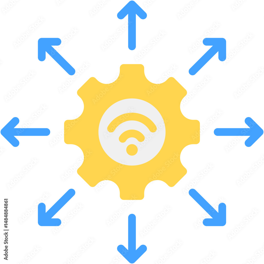 Poster automated deployment fill icon vector illusrtation