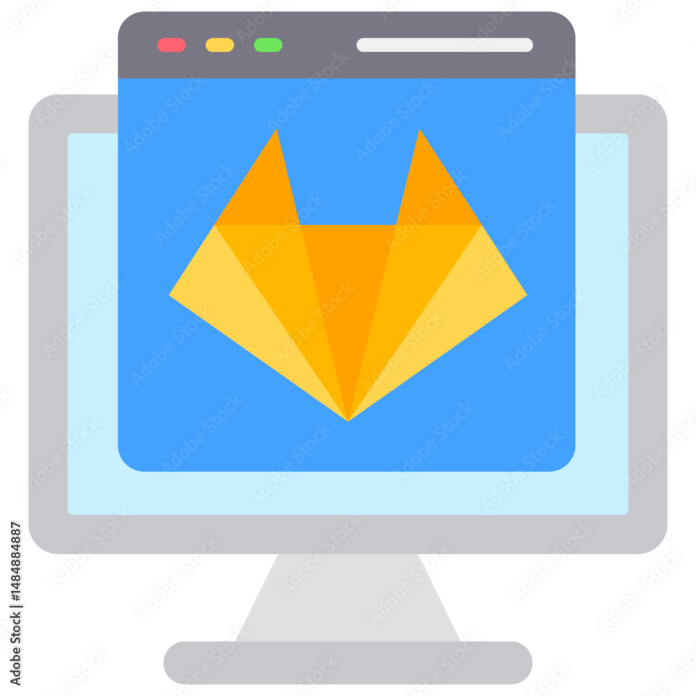 Poster gitlab fill icon vector illusrtation