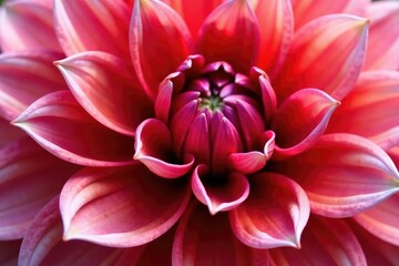 Close-up dahlia petals, layered, rich color variations, swirling pattern, closeup, art, macro