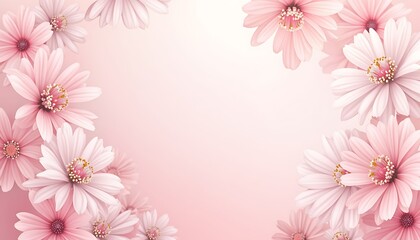 Naklejka premium Pink flowers floral background flower petals floral art