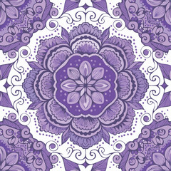 Violet Vector Illustration with Seamless Pattern Design