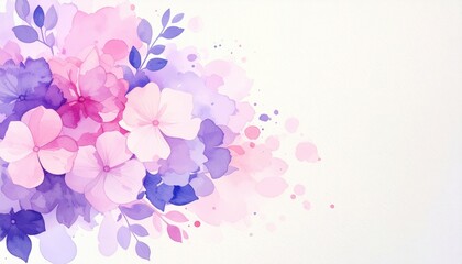 Obraz premium Floral watercolor art digital canvas floral arrangement bright colors abstract design elegant composition