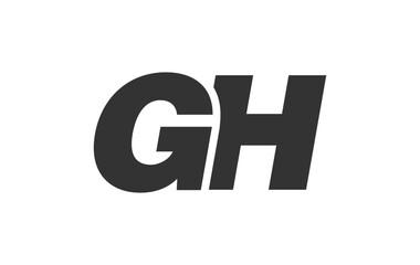 GH Techno Editable Font Logo For Corporate Branding. Bold, Futuristic Design With Unique Typographic Ideas. Minimal Custom Type And Dynamic Letter