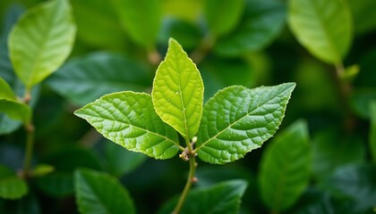 Green leaves foliage nature plant fresh growth closeup shot