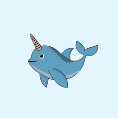 Animal Cute Cartoon Narwhal