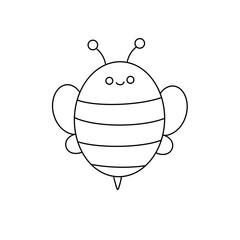 A cute cartoon bee with a smile on its face