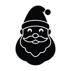 Santa Claus Icon Vector Illustration - Cartoon Clipart and Line Art Design for Christmas Graphics 4.eps
