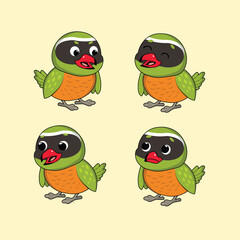 Animal Cute Cartoon Xantus with Different Emotions