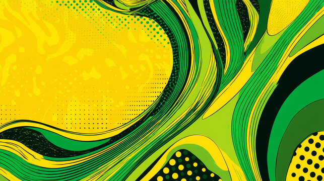 green yellow pop art background. retro vector vintage kitsch illustration drawing
