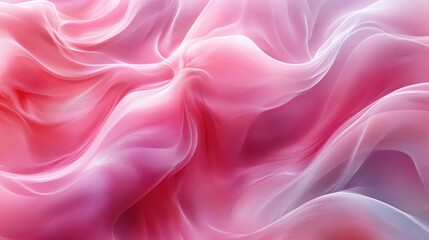 Fototapeta premium Abstract flowing pink and white fabric texture with soft waves and smooth folds