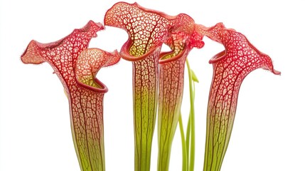 Obraz premium Close-up of pitcher plants with vibrant red hues