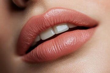 Obraz premium Plump lips after cosmetic enhancement procedure