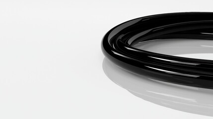 A black ring with a shiny surface.