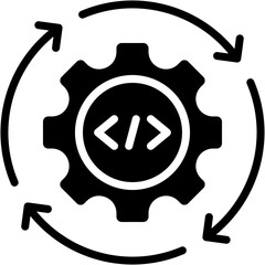 Continuous Deployment Solid Icon Vector Illustration