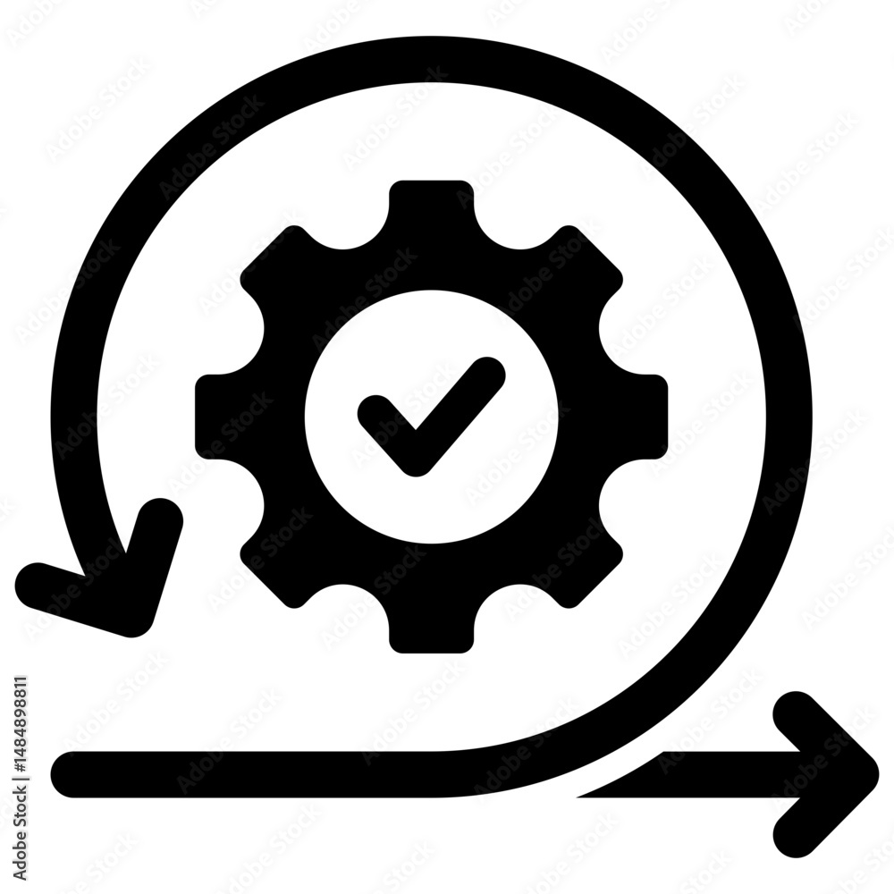 Poster agile development solid icon vector illustration