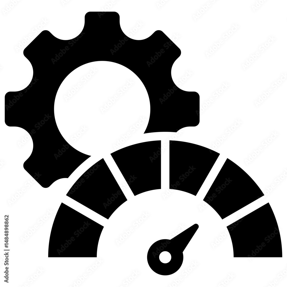 Poster performance optimization solid icon vector illustration