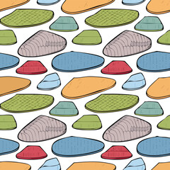 Shoe mat Vector Illustration with Seamless Pattern Design
