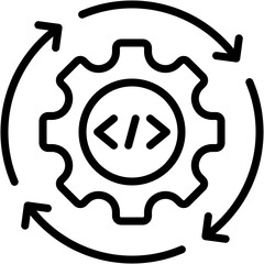 Continuous Deployment Lineal Icon Vector Illustration