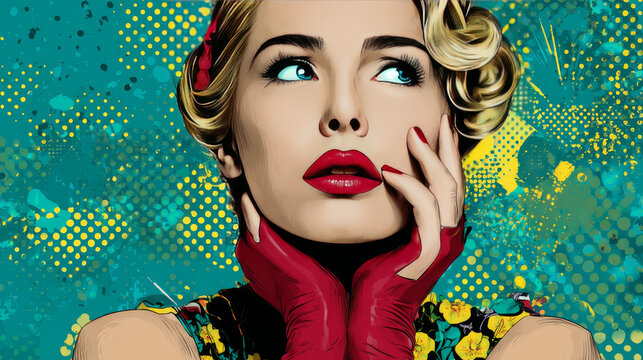 oops Pop art kitsch woman. retro vector illustration