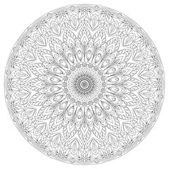 vector Mandala art. Abstract pattern. Vintage decorative asian, islam, indian, arabic, turkish, aztec elements. Coloring page template for background, invitation, birthday, wedding cards, wallpaper. B