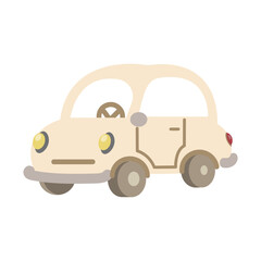 Illustration of a Cream Colored Car
