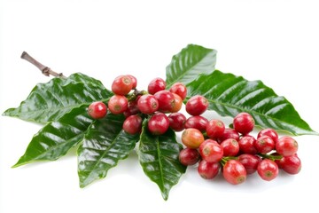 red coffee beans on a branch