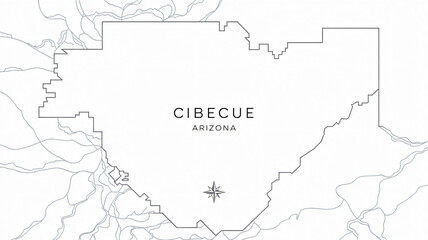 Obraz premium Cibecue Arizona blank outline map